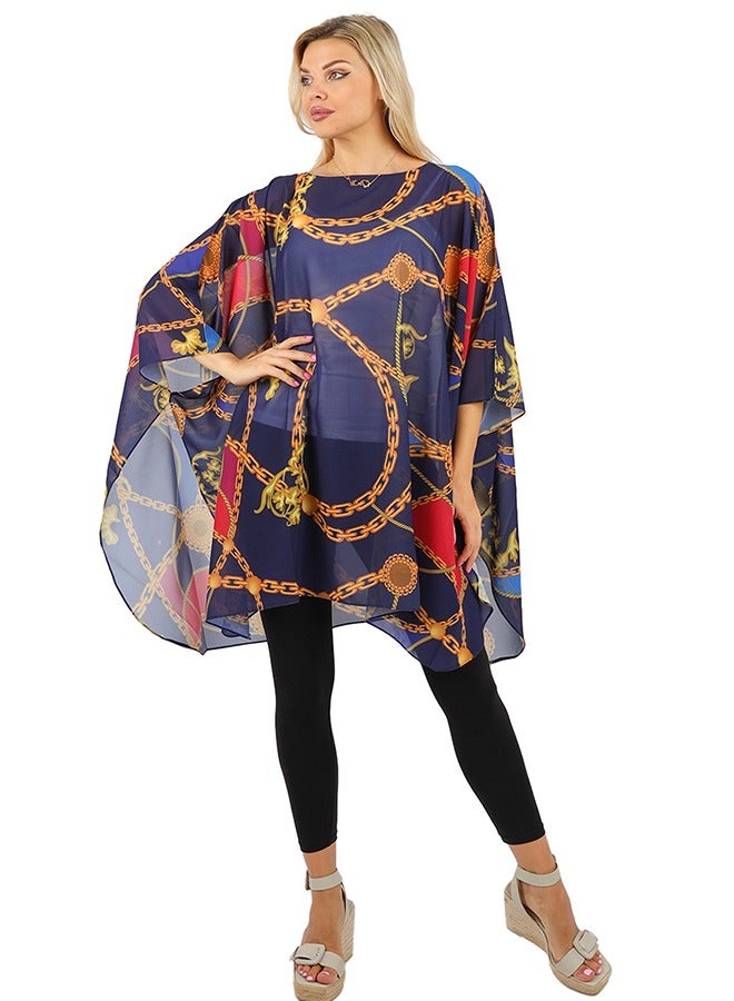 Zmurud "Chiffon Poncho - Printed "  - Image 1