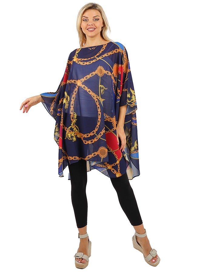 Zmurud "Chiffon Poncho - Printed "  - Image 3