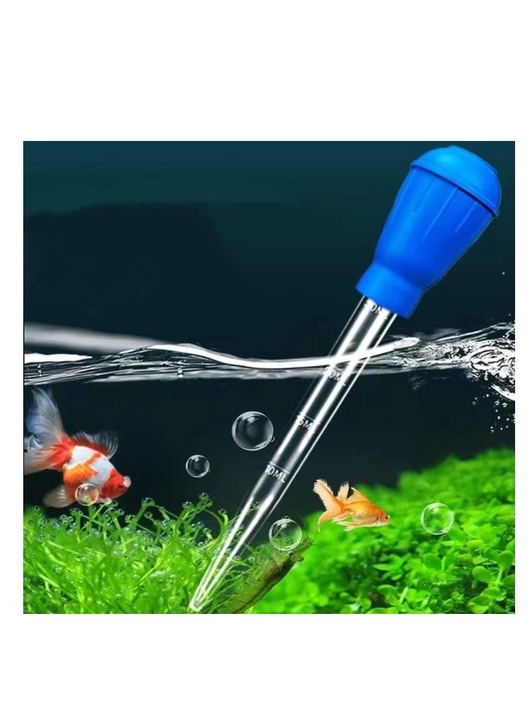 قطعتان 28 سم، مغير مياه يدوي لحوض السمك، مزيل نفايات تنظيف حوض السمك، منظف حوض السمك، وحدة تغذية المرجان، منظف الحصى، قش سائل لحوض السمك، لتنظيف نفايات الحصى - Image 5