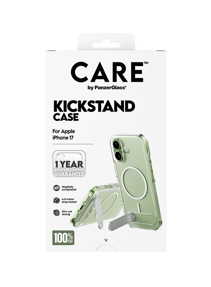 بانزرجلاس كفر حماية بانزر جلاس CARE فيتشر مع حامل يدعم MagSafe ايفون 17 - شفاف - Image 4
