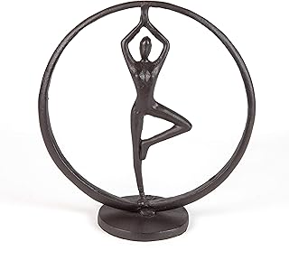 Danya B Danya B . Yoga Tree Circle Cast Iron Sculpture Modern Art Shelf DÃƒÂ©cor and Gift for Yoga and Meditation Lovers for  - Image 1