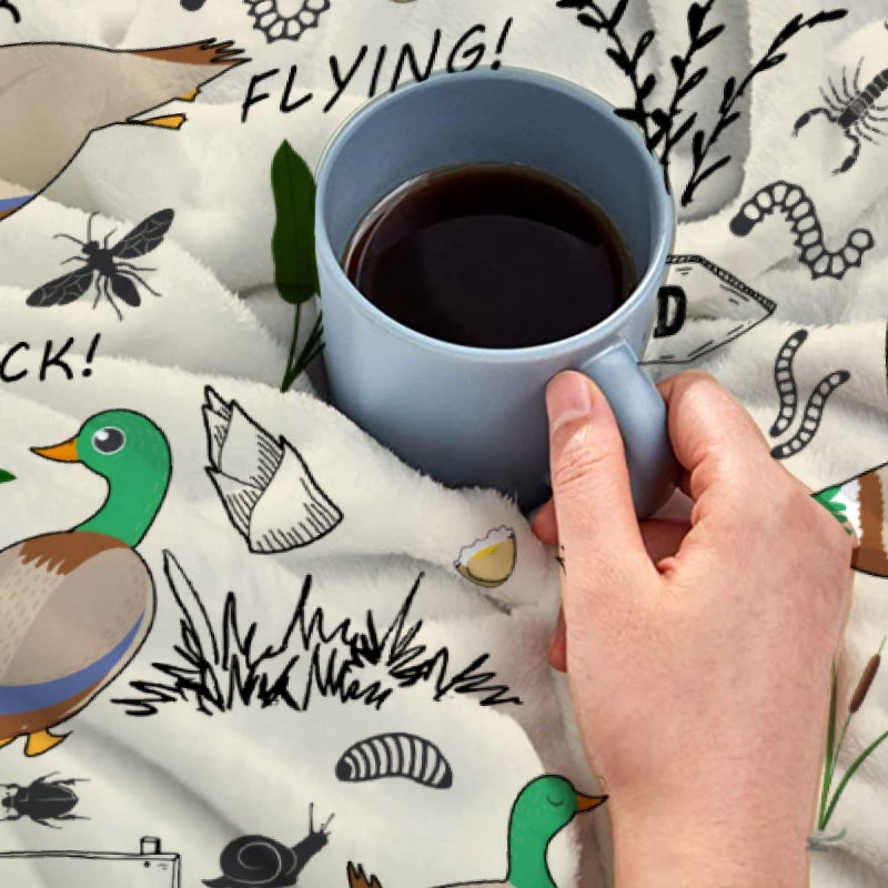 Batsujozaiku Duck Blanket for Kids, Cute Mallard Ducks Gifts, Soft Lightweight Flannel Throw Blanket with Mallard Ducks, Cute Duck Decoration for Bed Bedroom Sofa, 50 in x 40 in - Image 5