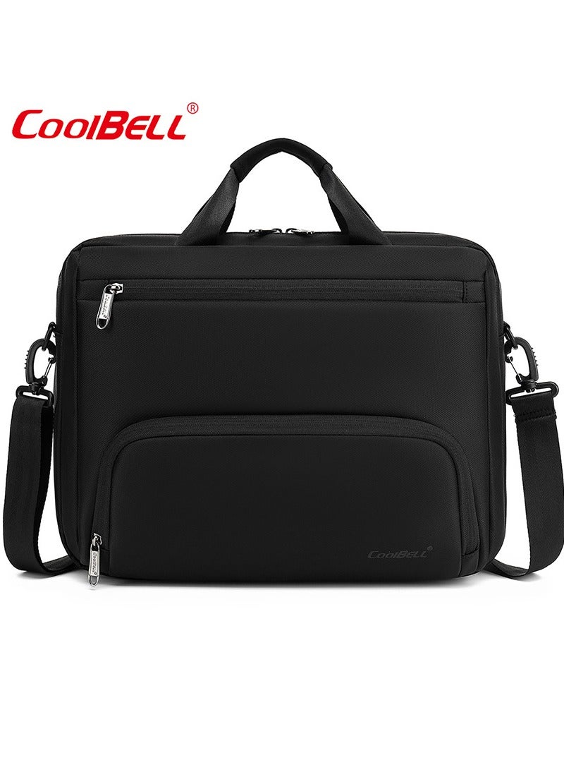 CoolBELL Men's Large Capacity Laptop Bag Simple Fashion Briefcase Black - Image 1
