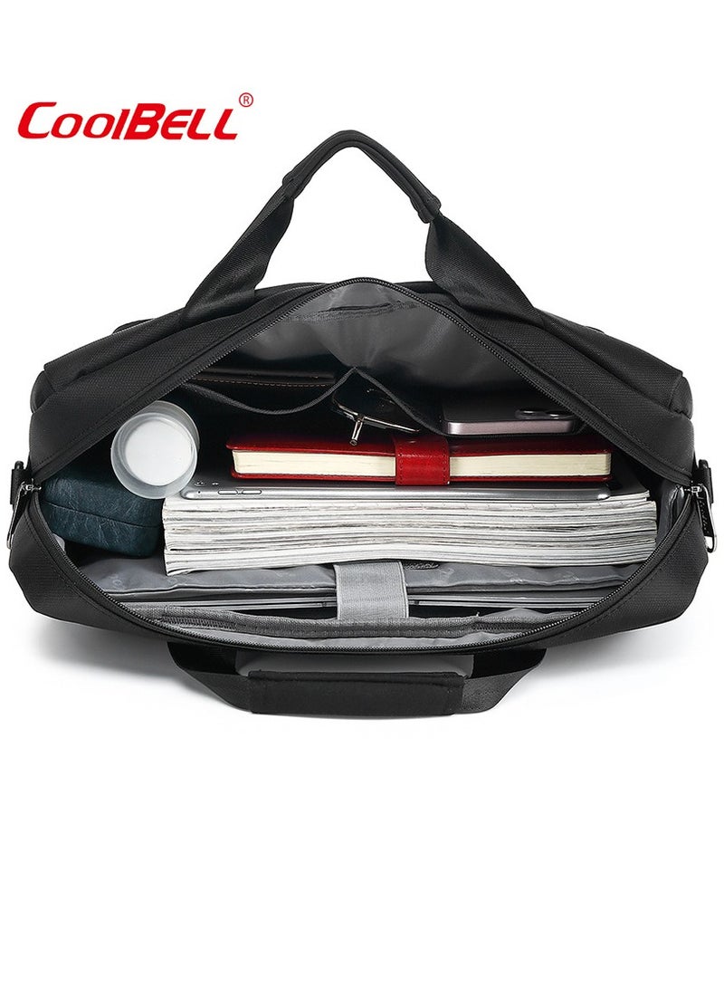 CoolBELL Men's Large Capacity Laptop Bag Simple Fashion Briefcase Black - Image 4
