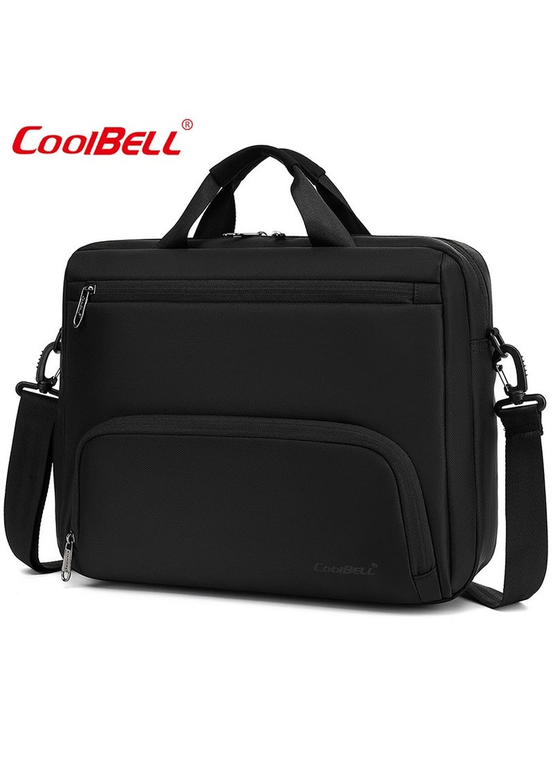 CoolBELL Men's Large Capacity Laptop Bag Simple Fashion Briefcase Black - Image 2