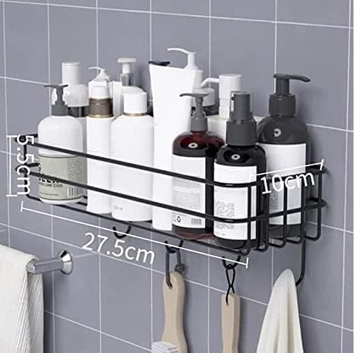 Bathroom Organizers/Self-Adhesive Bathroom Shelf/Corner/Multipurpose Rack for Kitchen/Bedroom/Livingroom - Pack of 1 (Black), Alloy Steel  - Image 3