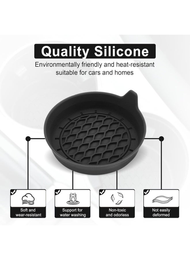 Generic Car Cup Holder Coaster, Silicone Cup Holder Insert, Universal Non-Slip Cup Holders, Car Accessories Interior for Women and Man Interior Sets 4 Pack Black  - Image 4