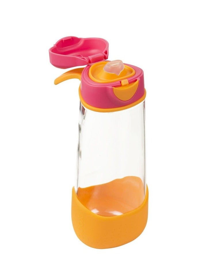 b.box زجاجة مياه وشرب رياضية مع فوهة، زجاجة سهلة الإمساك وغطاء مانع للتسرب، تصميم عصري رائع يناسب الأطفال، مائل واشرب، 600 مل/20 - Image 1