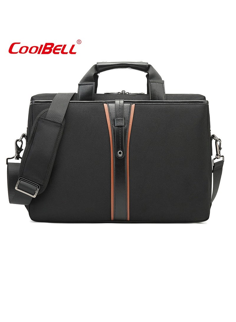 CoolBELL Men's Large Capacity Laptop Bag Briefcase Black - Image 1
