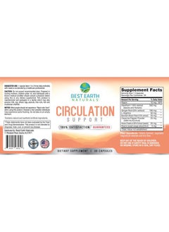 Best Earth Naturals Circulation Supplement - Balanced Formula for Optimal Circulatory Support - 30 Capsules (30-Day Supply)  - Image 5