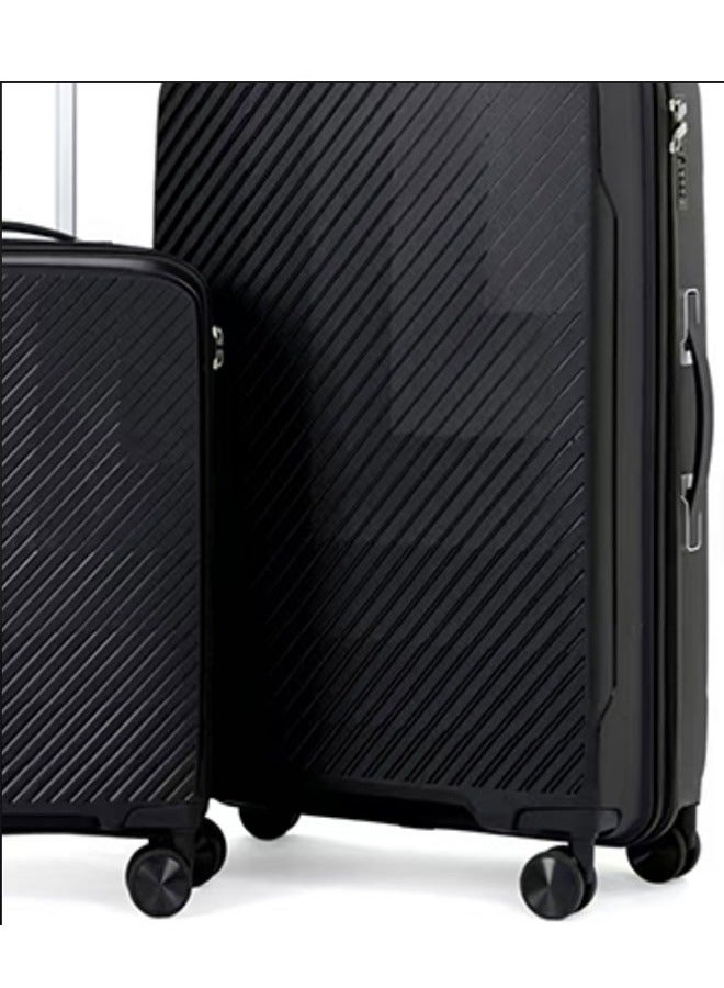 إن كي أكس مجموعة أنيقة وعملية من 3 قطع من حقائب السفر الصلبة باللون الأسود مقاس 20*24*28 بوصة - Image 2