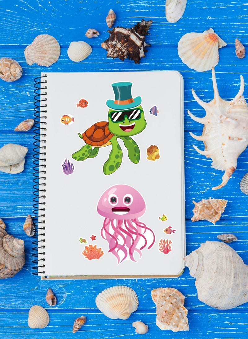 12 Sheets Make Your Own Sea Animals Stickers for Kids Toddlers, Make a Face Stickers for Kids Party Favors Activities - Image 4