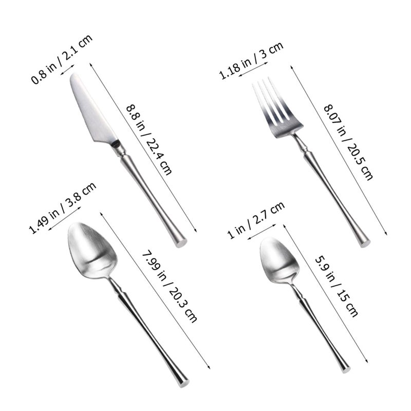 304 Stainless Steel Flatware Set 4pcs Thickened Cutlery For Western Dining Restaurant - Image 3
