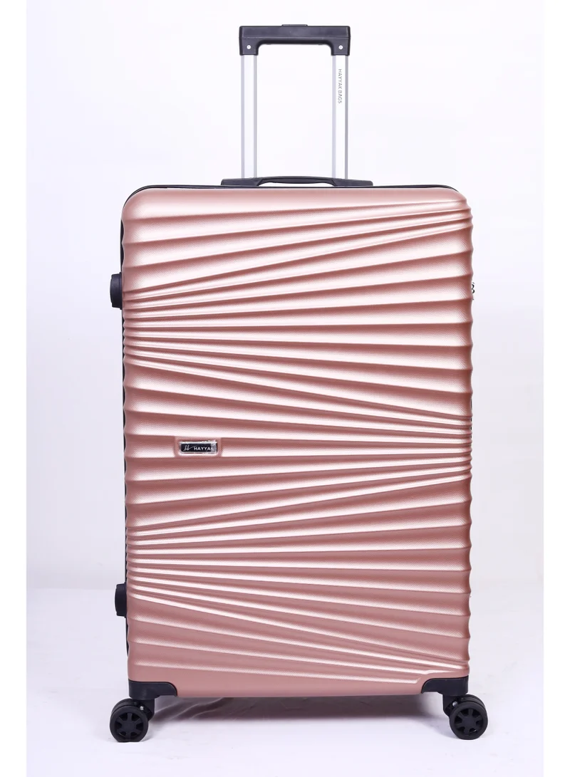 هاياك طقم حقائب سفر  قطع | حقائب ترولي صلبة  | مقاس كابينة  بوصة، متوسط  بوصة، كبير  بوصة | لون ذهبي وردي