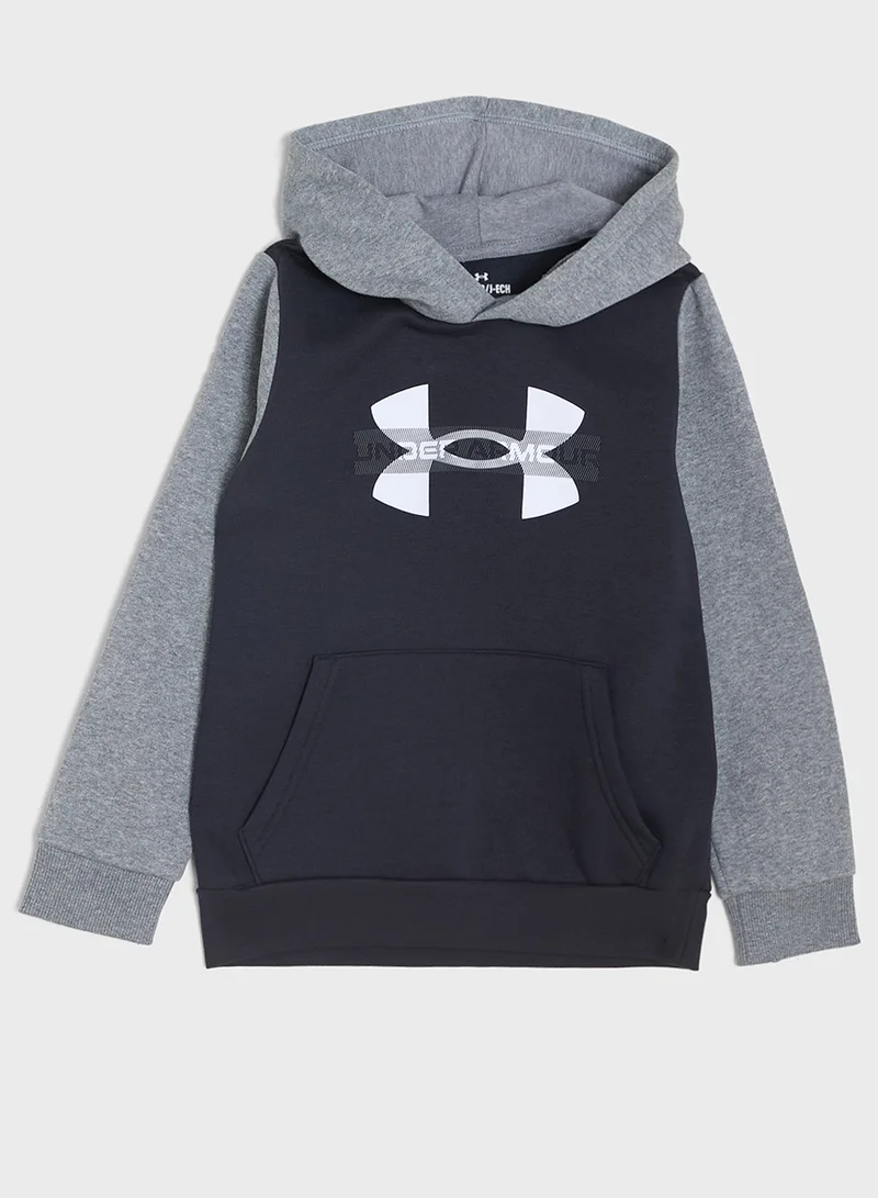 اندر ارمور Youth Rival Fleece Colorblock Graphic Hoodie