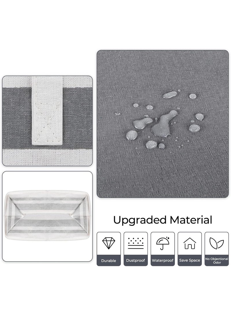 Laundry Basket,100L Each Waterproof, Freestanding Laundry Hamper, Collapsible Tall Clothes Hamper with Extended Handles for Clothes Toys in The Dorm and Family, 2-Pack Gradient Grey - Image 5