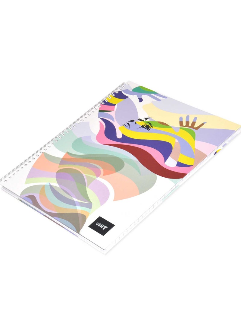 Light FIS LIGHT Pack of 5 Spiral Hard Cover Notebook, Single Line, A4, 100Sheets -LINBSA41702 - Image 4