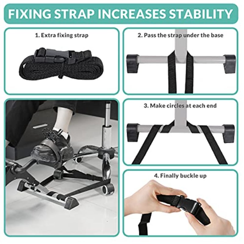 Under desk pedal exerciser for seniors: grey folding mini stationary bike with LCD display, durable ABS plastic construction, compact portable design for arm and leg workouts - Image 5