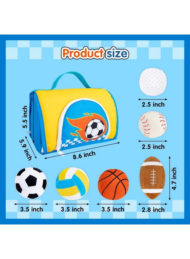 teytoy My First Sports Bag For Baby,Stuffed Plush Playset With Soft Basketball,Baseball,Football,Soccer,Golf Ball,Rugby,Volleyball Baby Birthday Gift Toys For 1 Year Old Boys Girls  - Image 5