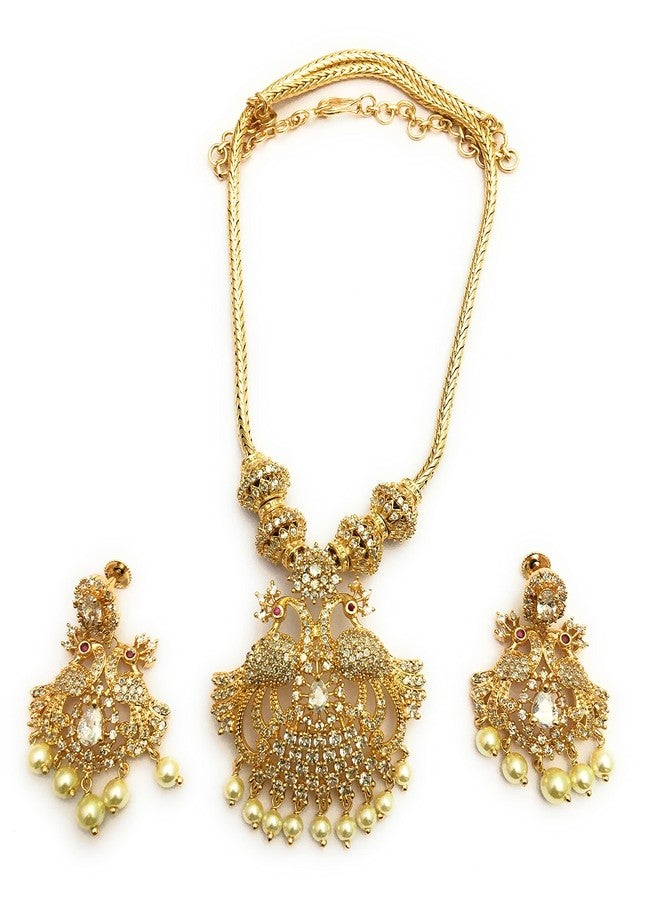 Sasitrends One Gram Micro Gold Plated Peacock Necklace Set for Women and Girls - Image 1