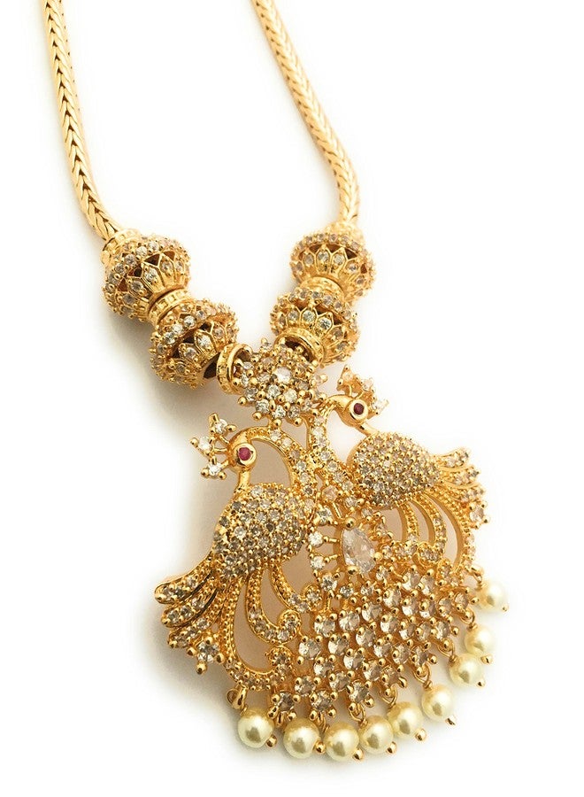 Sasitrends One Gram Micro Gold Plated Peacock Necklace Set for Women and Girls - Image 2