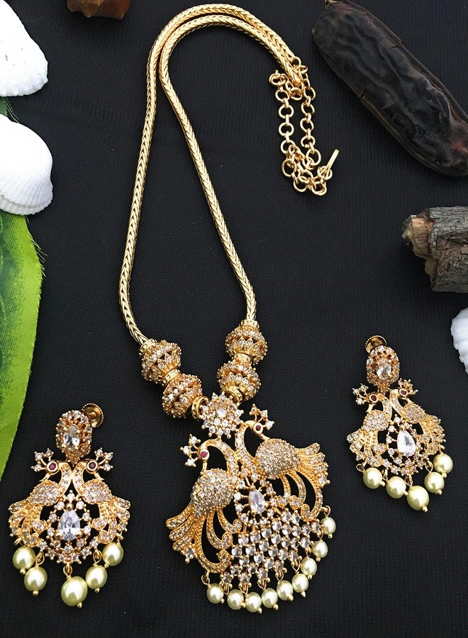 Sasitrends One Gram Micro Gold Plated Peacock Necklace Set for Women and Girls - Image 4
