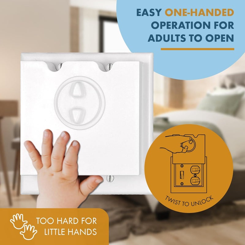 DHT Ventures Store HomeStar Safety Light Switch Guard | Toggle-Rocker Combo Style | Child Proof Light Switch Plate | Tamper-Proof Switch Protection | Switch Lock Cover - Image 3