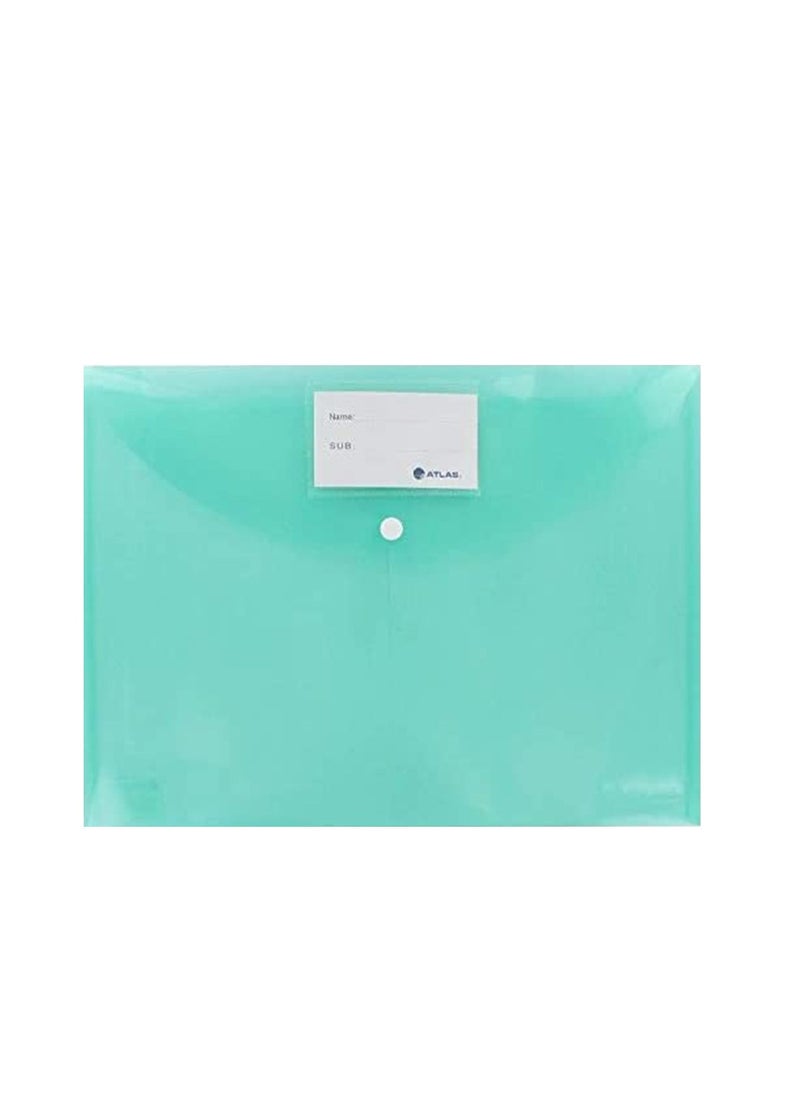 ATLAS 6-Piece Thick Document Bag Clear Green Colour  - Image 2