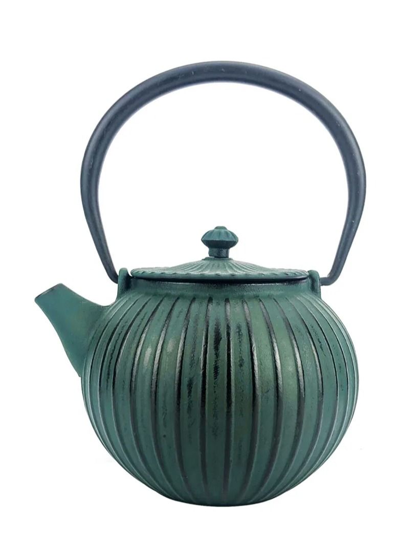 Tealand Elevate Your Tea Experience Dark Green 1.1L Cast Iron Teapot with Enamel Coating - Image 3