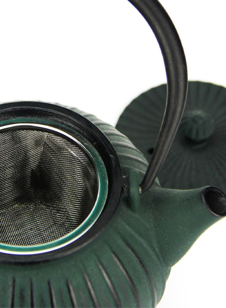 Tealand Elevate Your Tea Experience Dark Green 1.1L Cast Iron Teapot with Enamel Coating - Image 4
