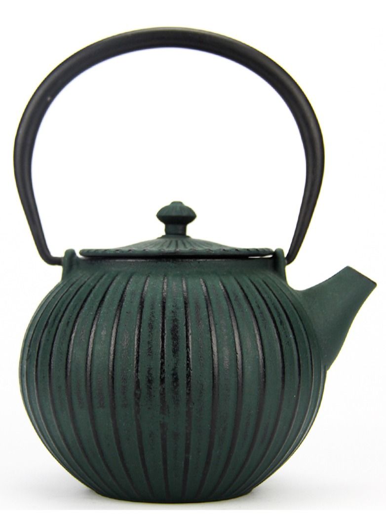 Tealand Elevate Your Tea Experience Dark Green 1.1L Cast Iron Teapot with Enamel Coating - Image 1