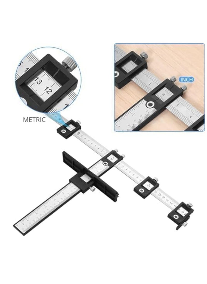 KCDMBUE - Cabinet Hardware Jig Tool,Adjustable Punch Locator Drill Template Guide, Wood Drilling Dowelling Guide for Installation of Handles Knobs on Doors and Drawer - Image 1