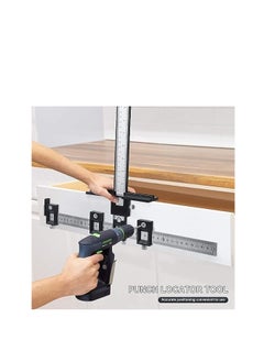 KCDMBUE Cabinet Hardware Jig Tool,Adjustable Punch Locator Drill Template Guide, Wood Drilling Dowelling Guide for Installation of Handles Knobs on Doors and Drawer  - Image 5