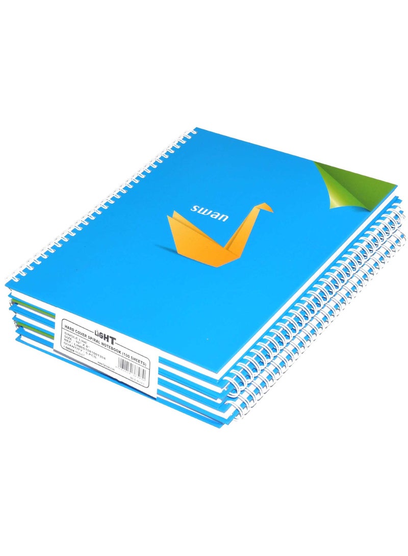 FIS LIGHT Pack of 5  Spiral Hard Cover Note Book 100 Sheets. Size 10X8 Inches (25.4 X 20.32 Cm)  -LINBS1081001304 - Image 1