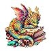 Jigfoxy Wooden Puzzles for Adults Jeweled Dragon Wood Puzzle for Adults Unique AnimalShaped Wooden Jigsaw Puzzle Christmas Thanksgiving Gifts for Family and Friends S85 8in100pcs - Image 2