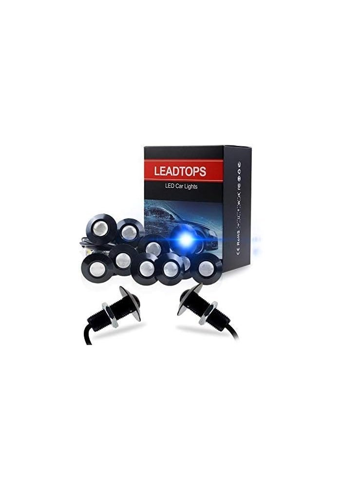 LEADTOPS 10-Pack DIY 12V Ultra Thin Fog Eagle Eye Daytime Running Lights DRL - Black - Image 1