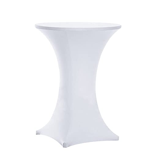 Tina's 24x30 Inch Highboy Spandex Cocktail Table Covers White, Fitted Stretch Cocktail Tablecloth for Round Tables (24X30 White) - Image 2