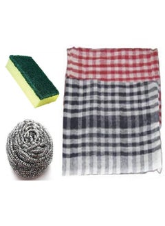 SINCO Utility World Scrub Sponges, Steel Scrubbers Pad and Kitchen Cleaning Towel/Napkin Table Wipe - Pack of 4  - Image 1