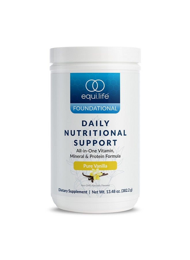 Equilife مسحوق بروتين نباتي شامل للدعم الغذائي اليومي - متعدد الفيتامينات اليومية قد يساعد في تعزيز الطاقة والمزاج ومساعدة تنظيف الأمعاء وتعزيز صحة البشرة - فانيليا نقية - 14 حصة - Image 2