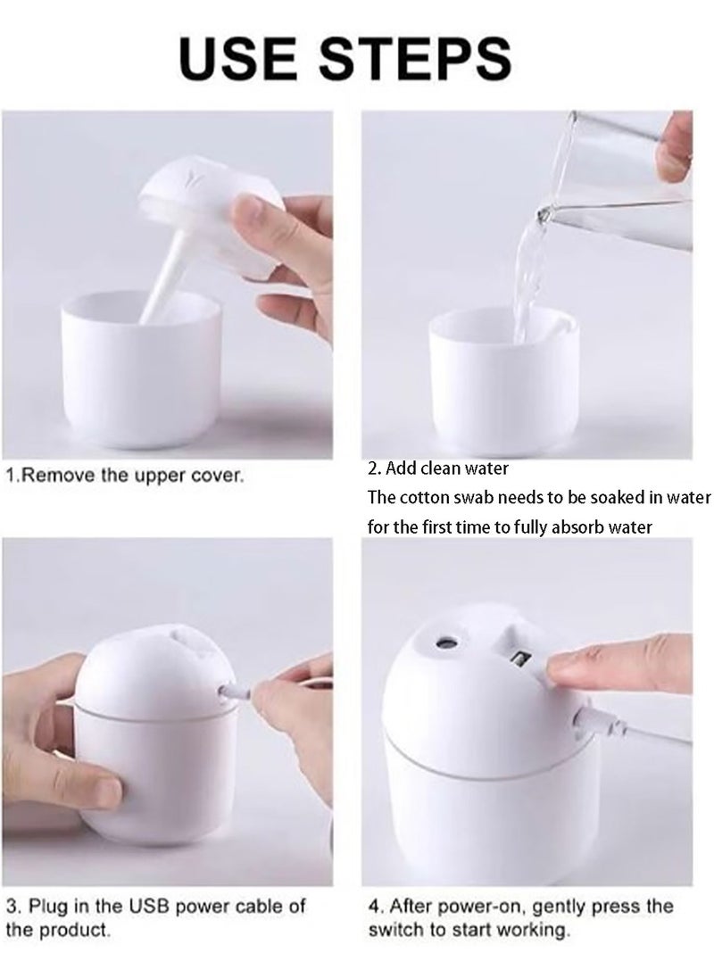 Mini Air Humidifier Car Diffuser for Essential Oils Scent Air Purifier with 7 Color Night Light and 2 Mist Modes Portable Air Freshener for Car Home Room Office