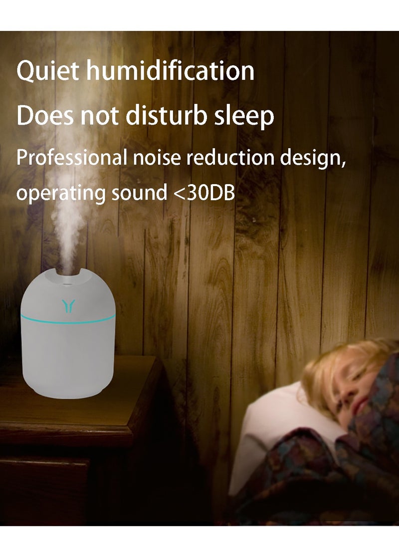 Mini Air Humidifier Car Diffuser for Essential Oils Scent Air Purifier with 7 Color Night Light and 2 Mist Modes Portable Air Freshener for Car Home Room Office