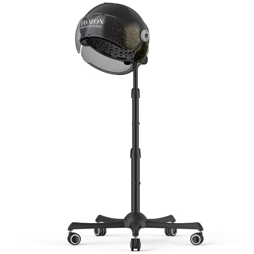 TASALON Ionic Hooded Hair Dryer - 1875W Bonnet Dryer with 3 Temperature Settings - Portable Standing Dryer for Home and Salon (Black) - Image 1
