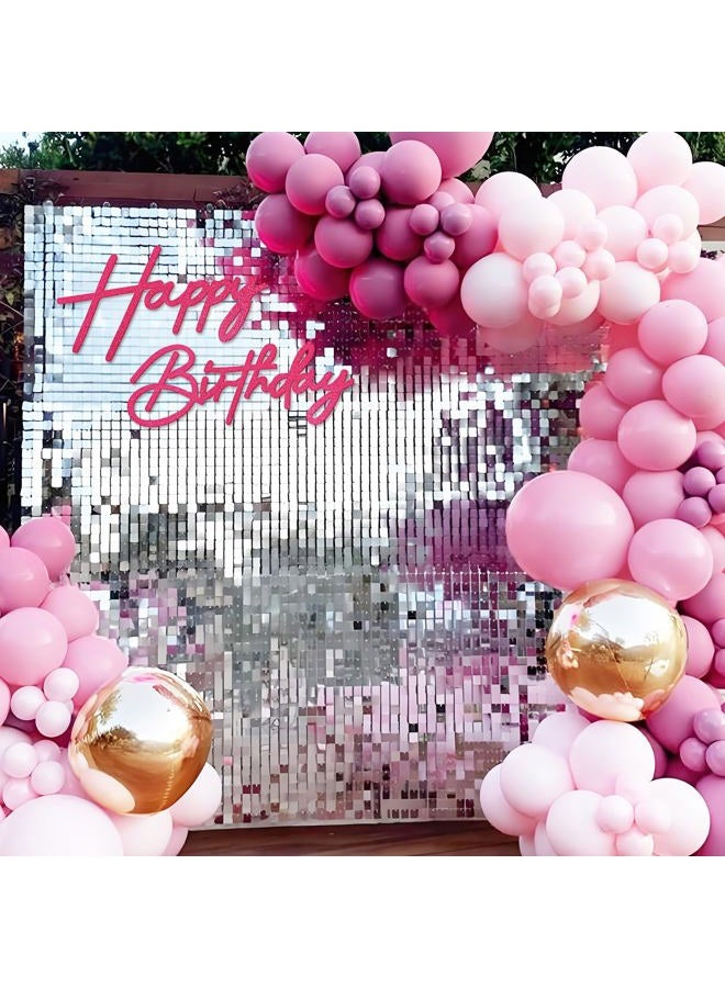 MASTRON Happy Birthday Sign for Backdrop - Hot Pink Glitter Felt 'Happy Birthday' Letter Sign for Balloon Arch Backdrop Decorations - Image 5
