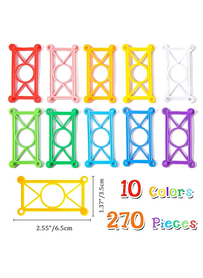 كاست ويف مكعبات بناء مرنة متشابكة للأطفال، مجموعة مكونة من 270 قطعة سناب أند تويست، ألعاب تعليمية للأولاد والبنات من سن 5 إلى 12 لعبة داخلية إبداعية لاستراحة الفصل الدراسي - Image 2