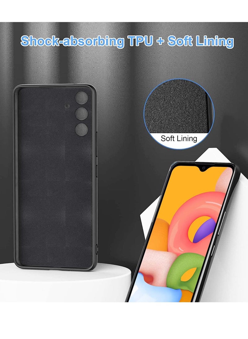 BORTONY Galaxy A14 Case with 2 Pack Tempered Glass Screen Protector Microfiber Shockproof Soft Liquid Silicone Protective Phone Cover for Samsung Galaxy A14 4G/5G - Image 3
