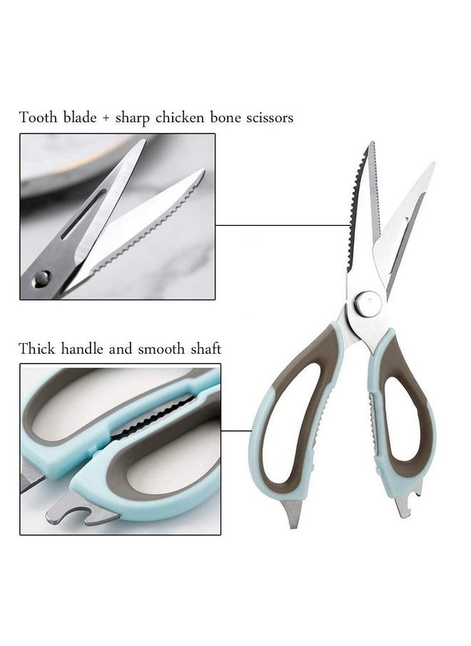 Beauenty Multipurpose Kitchen Shears Kitchen Scissors, Sturdy Stainless Steel Heavy Duty Scissors with Sheath, Food Scissors for Meats Vegetables Herbs BBQ Chicken (Blue)  - Image 5