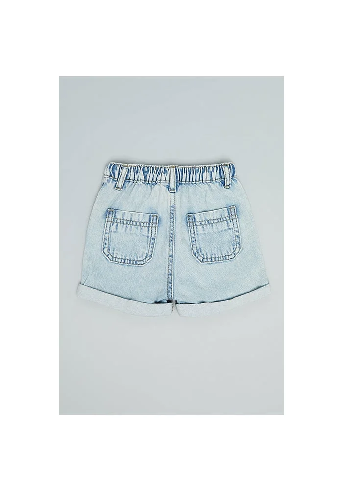 R&b Washed Denim Shorts with Drawstring Waist