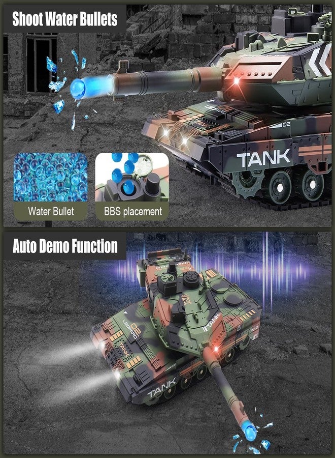 Hitish RC Tank That Shoots for Kids - 2.4Ghz Remote Control Army Tank Toys with Auto Demo Sound Light Smoke - 13 Channel Military Vehicles Model Gift for Adults Boys Age 6-8 9-12, Army Beige, Army Green - Image 2
