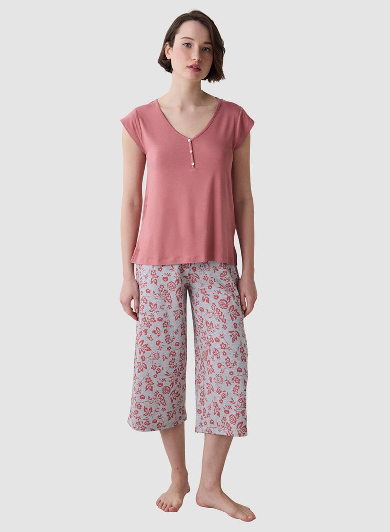 Penti Mia Capri Dusty Rose Pyjama Set - Image 1