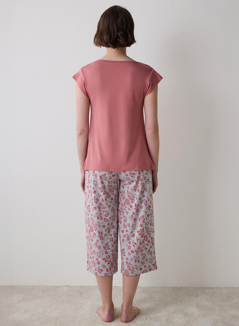 بنتي طقم بيجاما ميا كابري وردي مغبر - Image 5